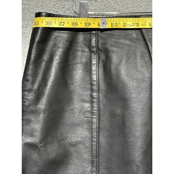 VTG Y2K Spiegel Black Leather Skirt Sz 16 Retro Rockabilly Biker Pinup EUC - Picture 3 of 8